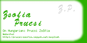 zsofia prucsi business card